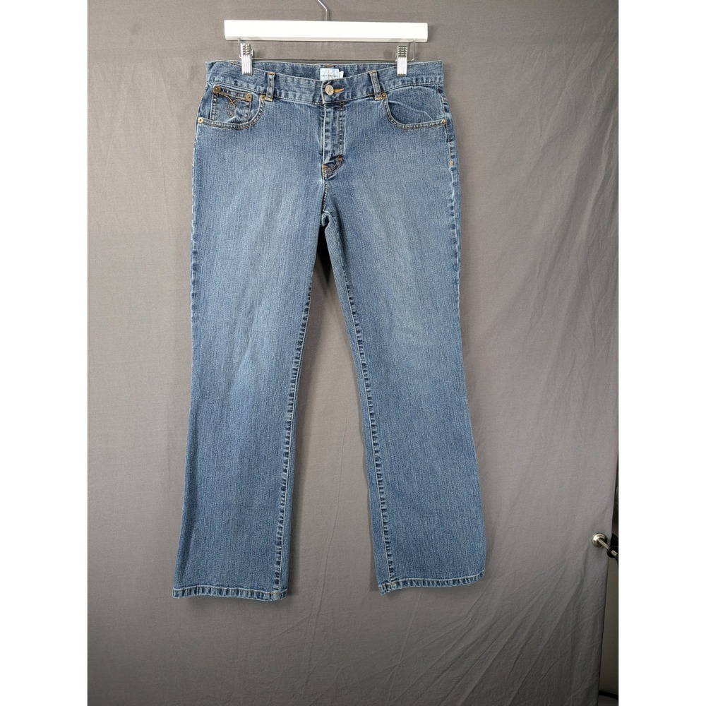 Calvin Klein Jeans Womens 11 Blue Bootcut Stretch Denim Medium Wash Low Rise